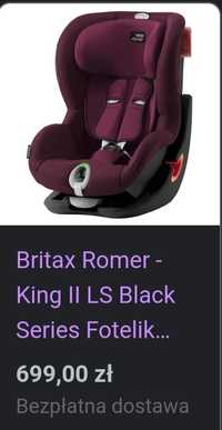 Fotelik samochodowy bezwypadkowy  Britax Romer King II LS