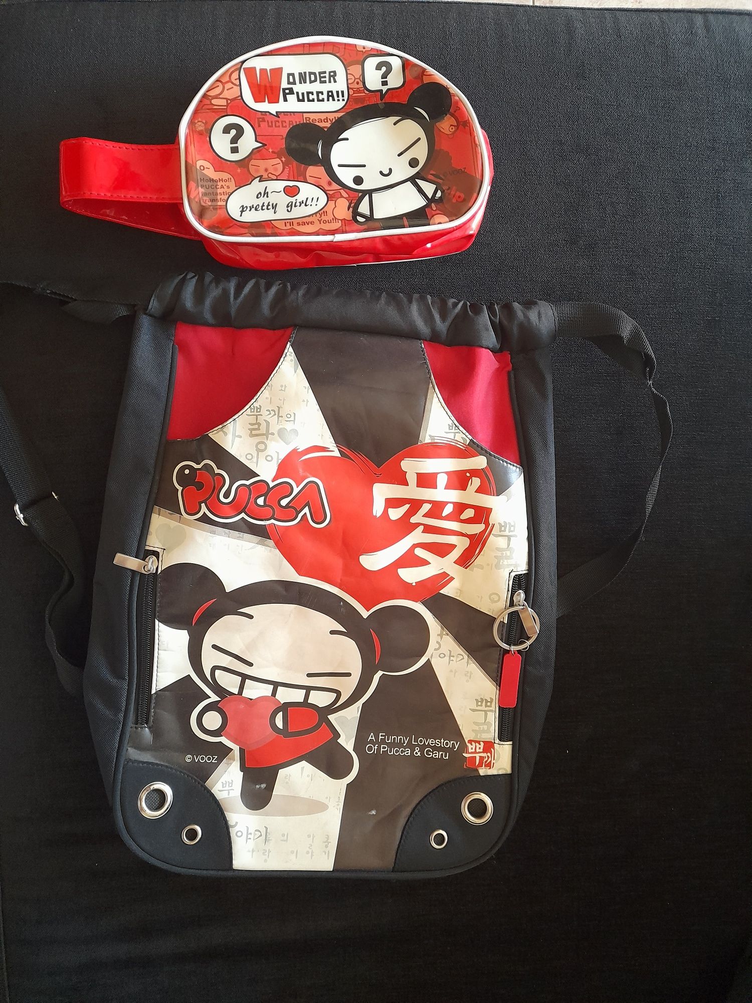 Conjunto Mochila e bolsa Pucca