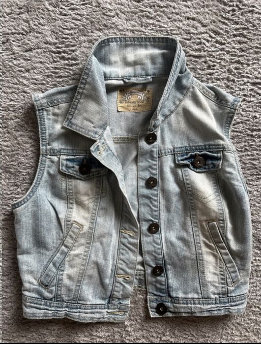 jeansowa kamizelka