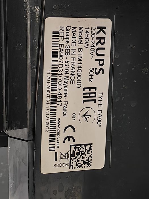 Uszkodzony ekspres do kawy Krups Barista EA907D31