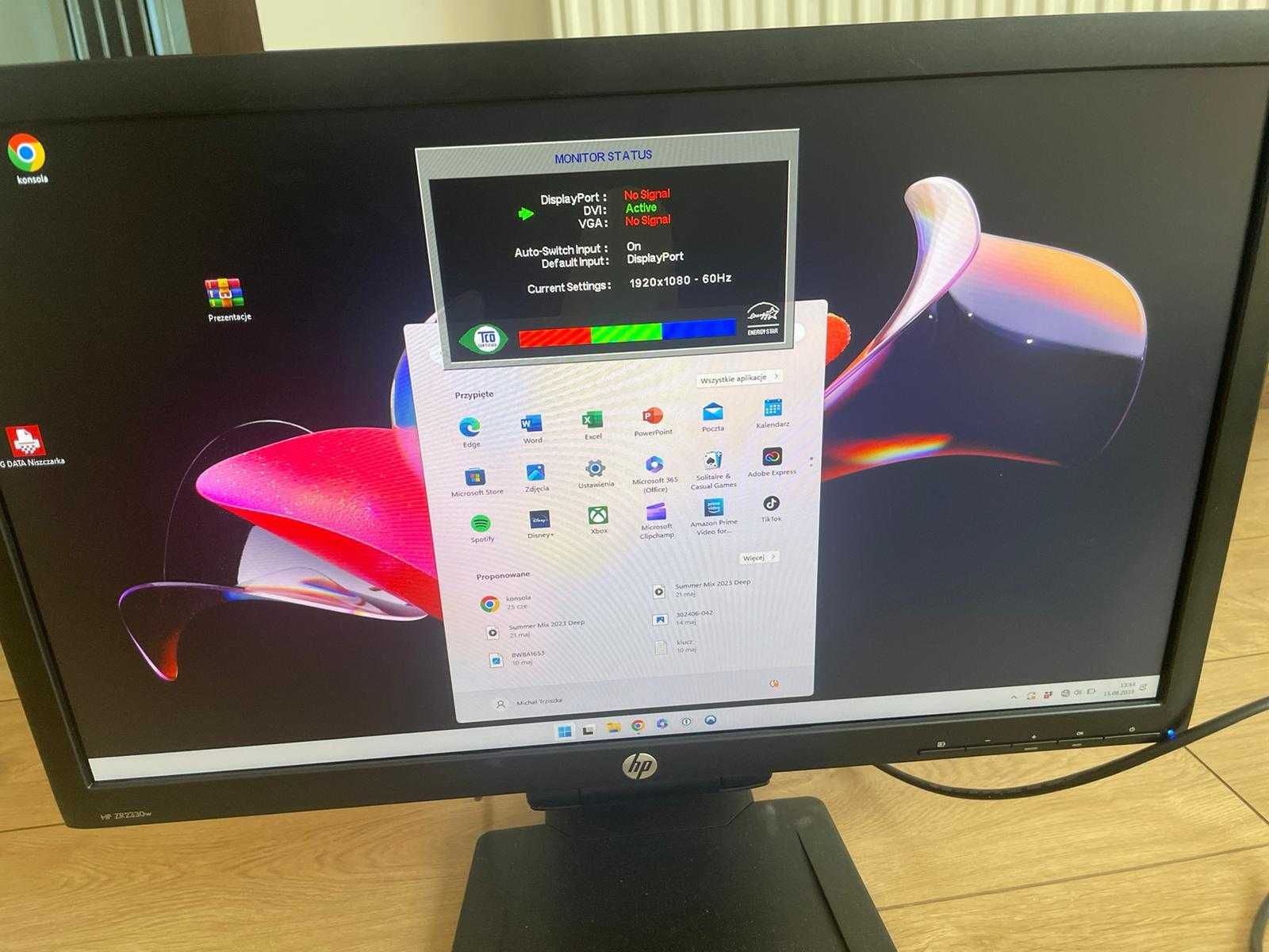 Monitor IPS HP 23'' LED 1080p FullHD VGA DP DVI
