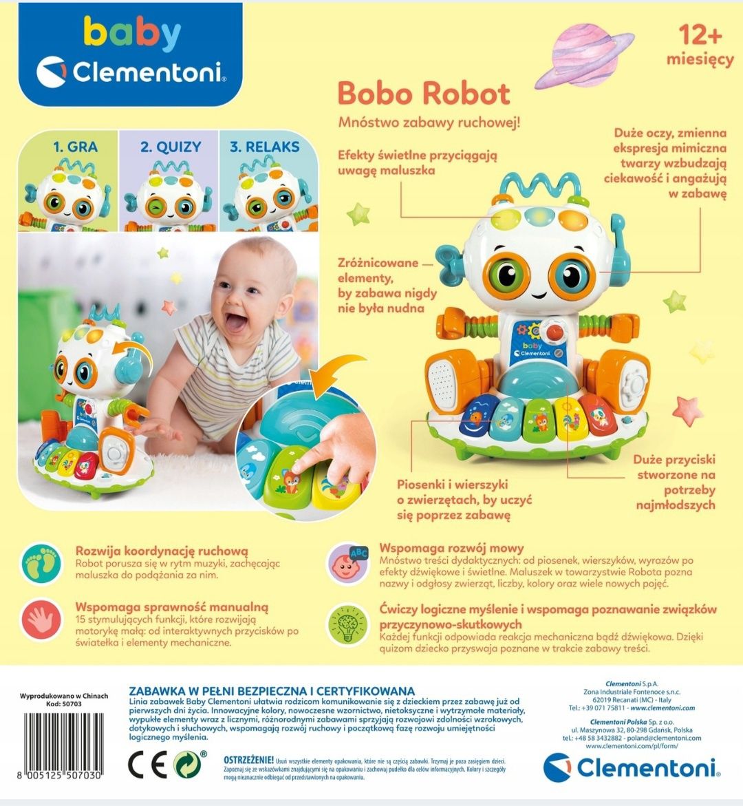 Robot interaktywny 12+ bobo robot clementoni