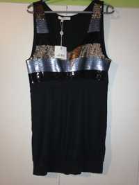 Nowa tunika, sukienka, cekiny, czarna, rozmiar XL, Zibis