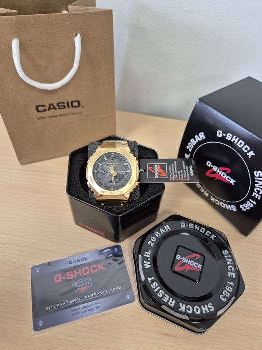 Zegarek męski złoty Casio Gshock B2100