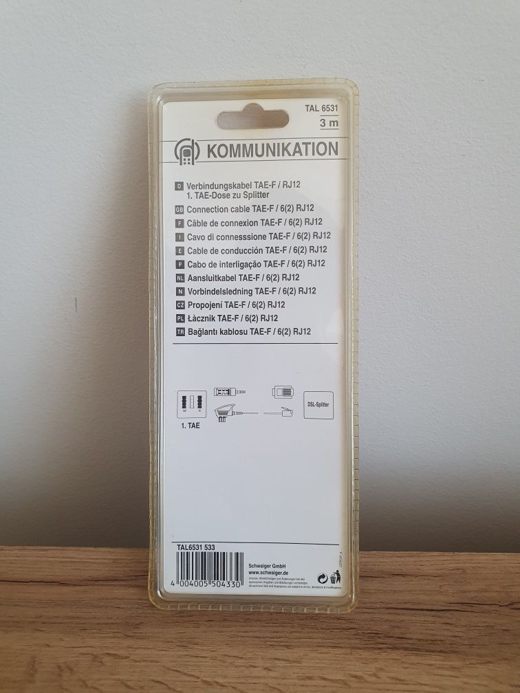 Kabel TAE-F/ RJ12 Schwaiger 3m