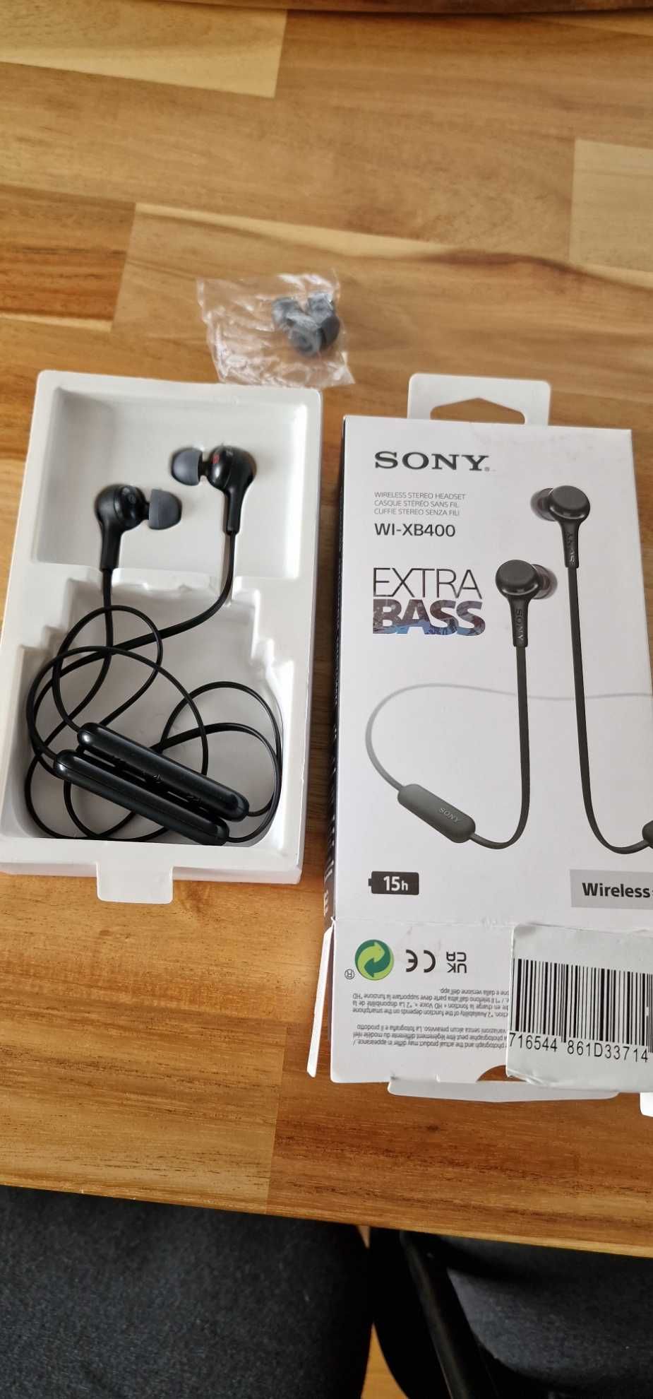słuchawki douszne SONY WI-XB400 extra bass