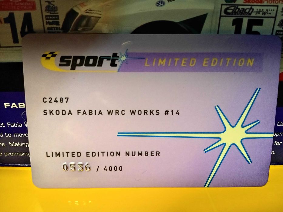 SlotCar 1/32 Scalextrc Sports Skoda Fabia WRC Works 2003 Ediç Limitada