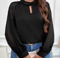 Чорна жіноча блуза Батал