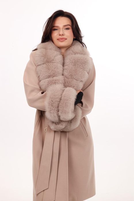 Пальто жіноче кащемір/хутро пісець