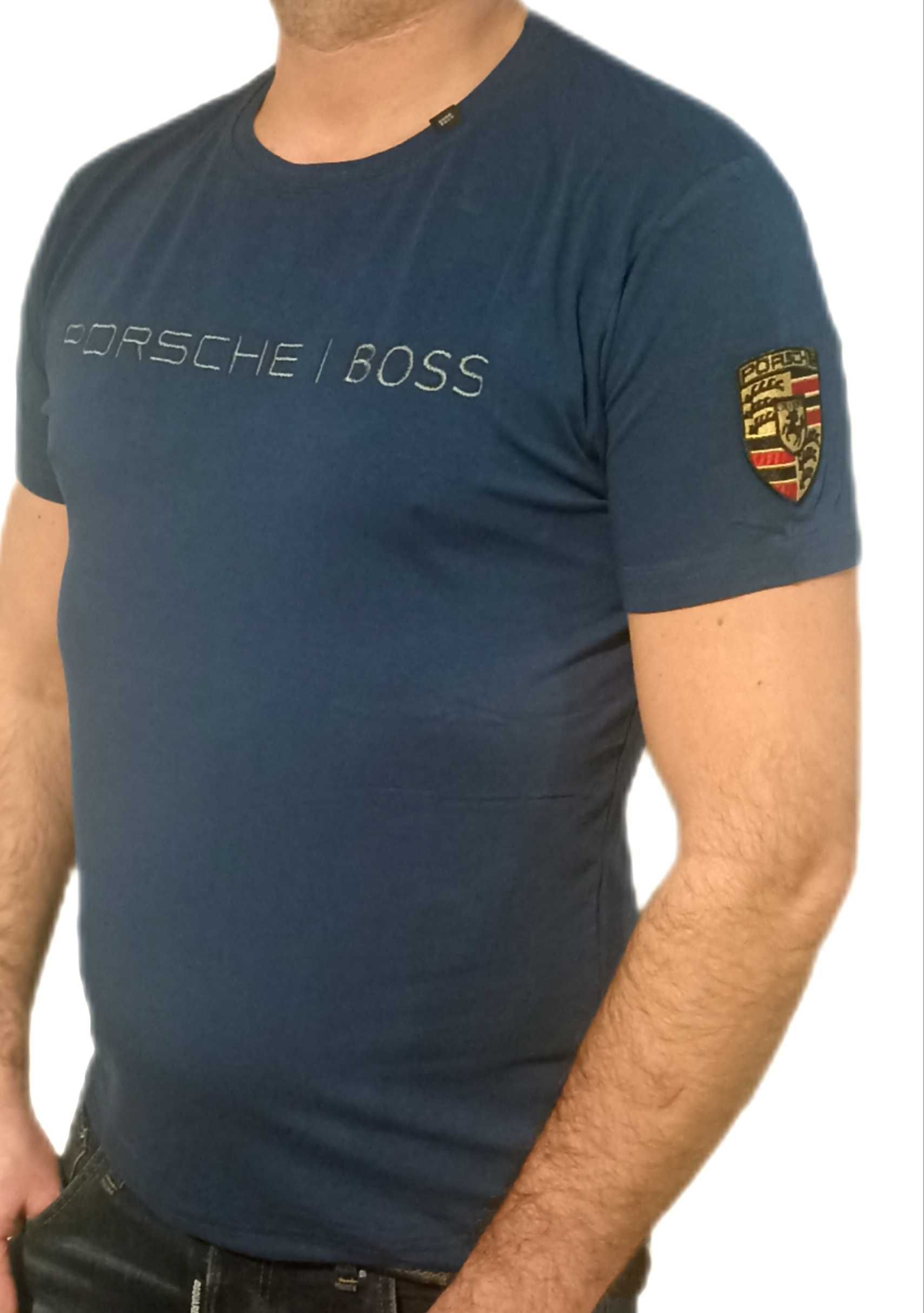 HUGO BOSS PORSCHE T-shirt Koszulka niebieska r. XL