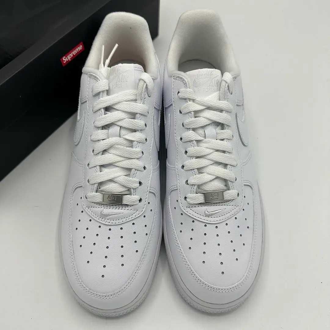 AF1\Powietrze*airDamskieNikeForce1SupremeWhite UnisexTrampki Rozm.45