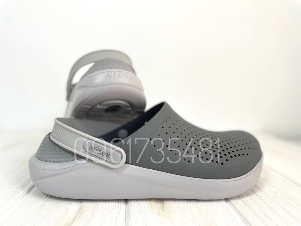 Мужские Стильные Кроксы Crocs Lite Ride Чоловічі Сірі Лайт Райд