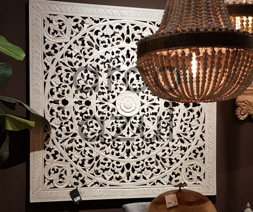 NOVO: Painel Decorativo / Cabeceira de Cama Mandala Branca 160x160cm