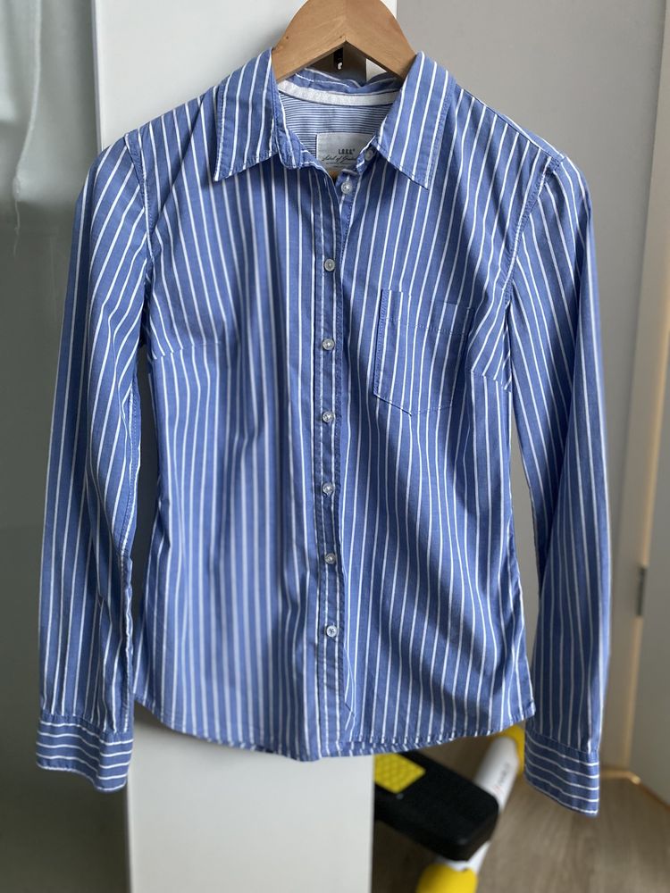 H&M LOGG niebieska koszula w biale paski S