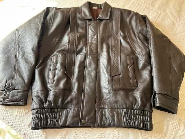 Blusão em Cabedal Castanho L/XL NOVO