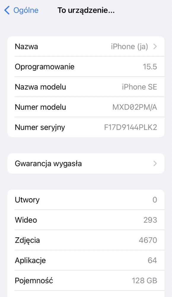 Smartfon Apple iPhone SE 128GB (czarny)