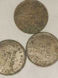 3 moedas 4 centavos 1917 e 1919