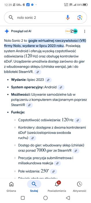 Nolo Sonic 2 8/128 gogle vr