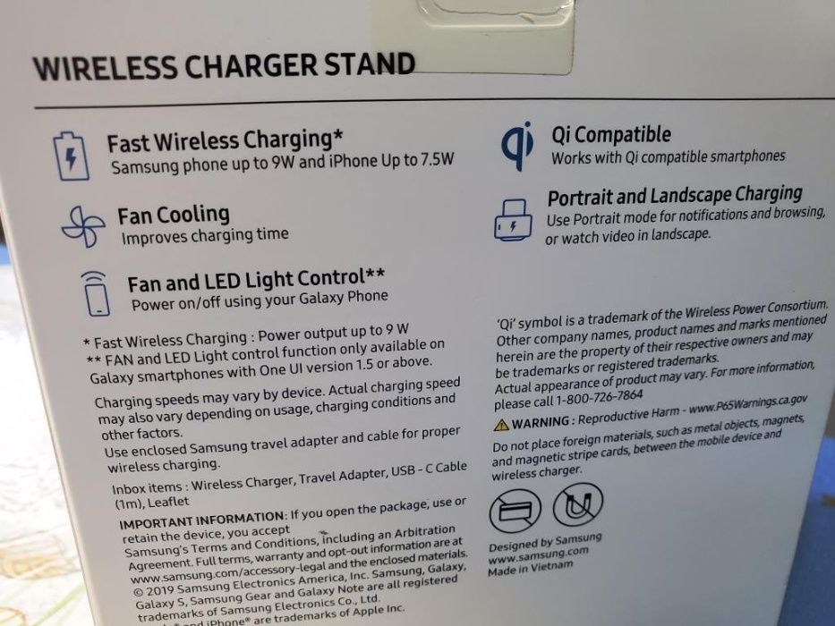 Беспр.зарядка Samsung Fast Charge Qi Wireless Charging Stand