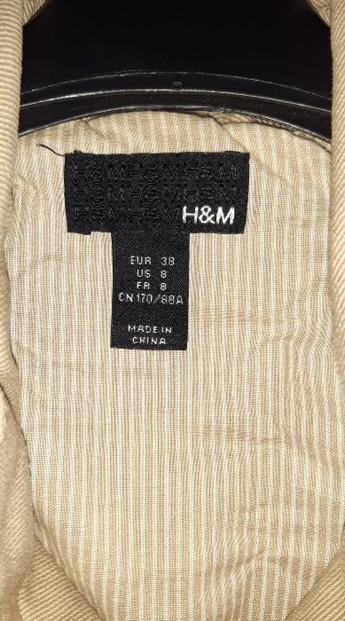 H&M beżowa kurtka marynarka żakiet roz.38