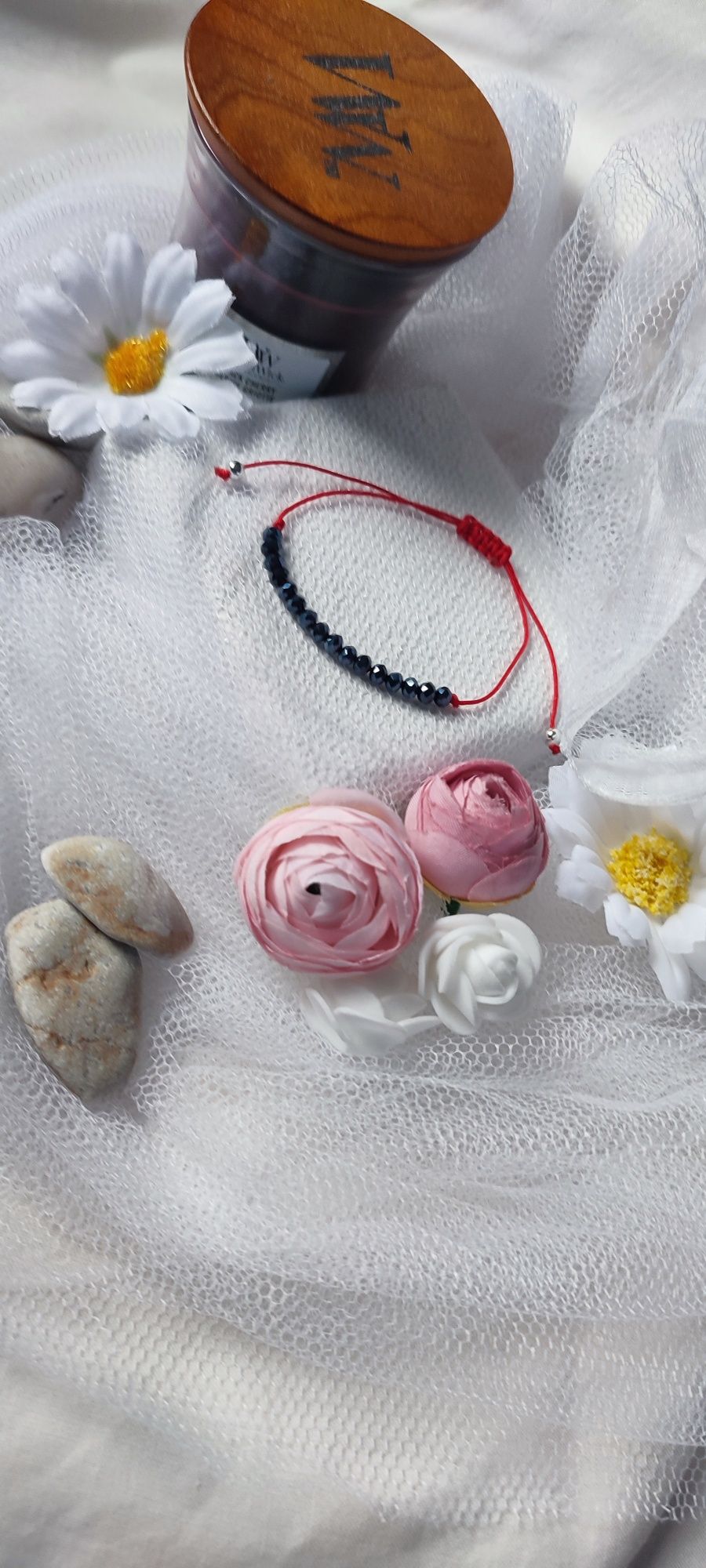 Bransoletka z mieniącymi się kamieniami. Biżuteria, hand-made