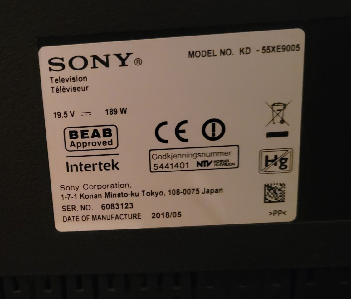 Телевізор Sony KD-55XE9005