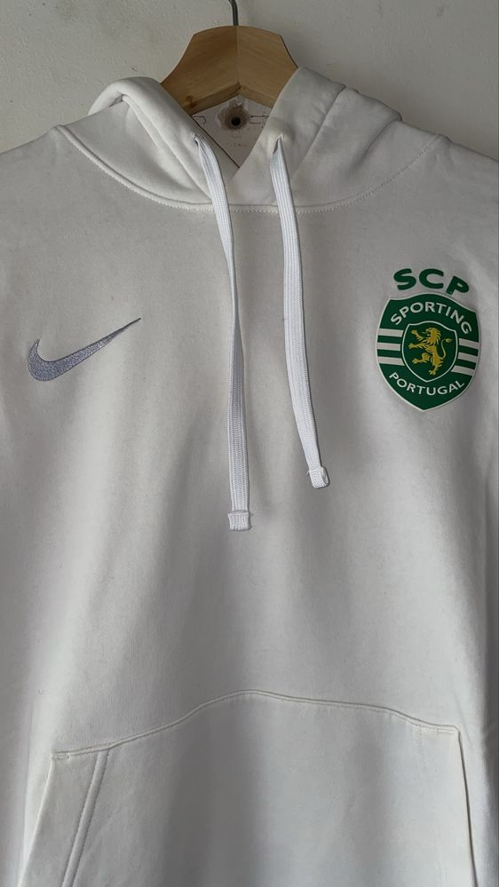 Sweatshirt Hoodie Branca Sporting x Nike