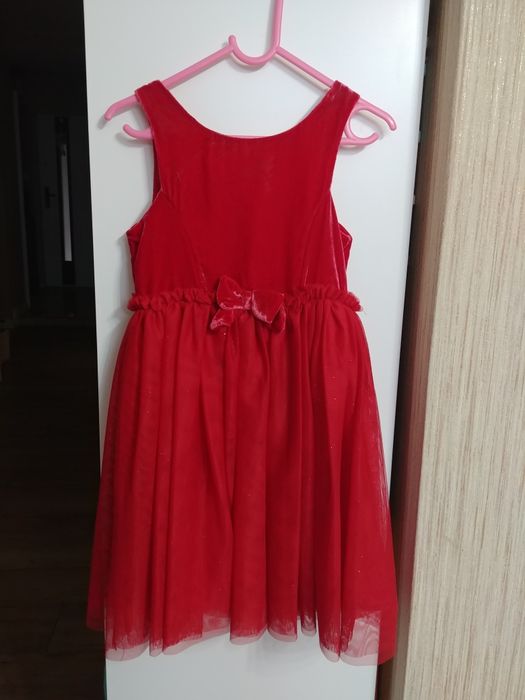 Sukienka czerwona brokatowa h&m 122