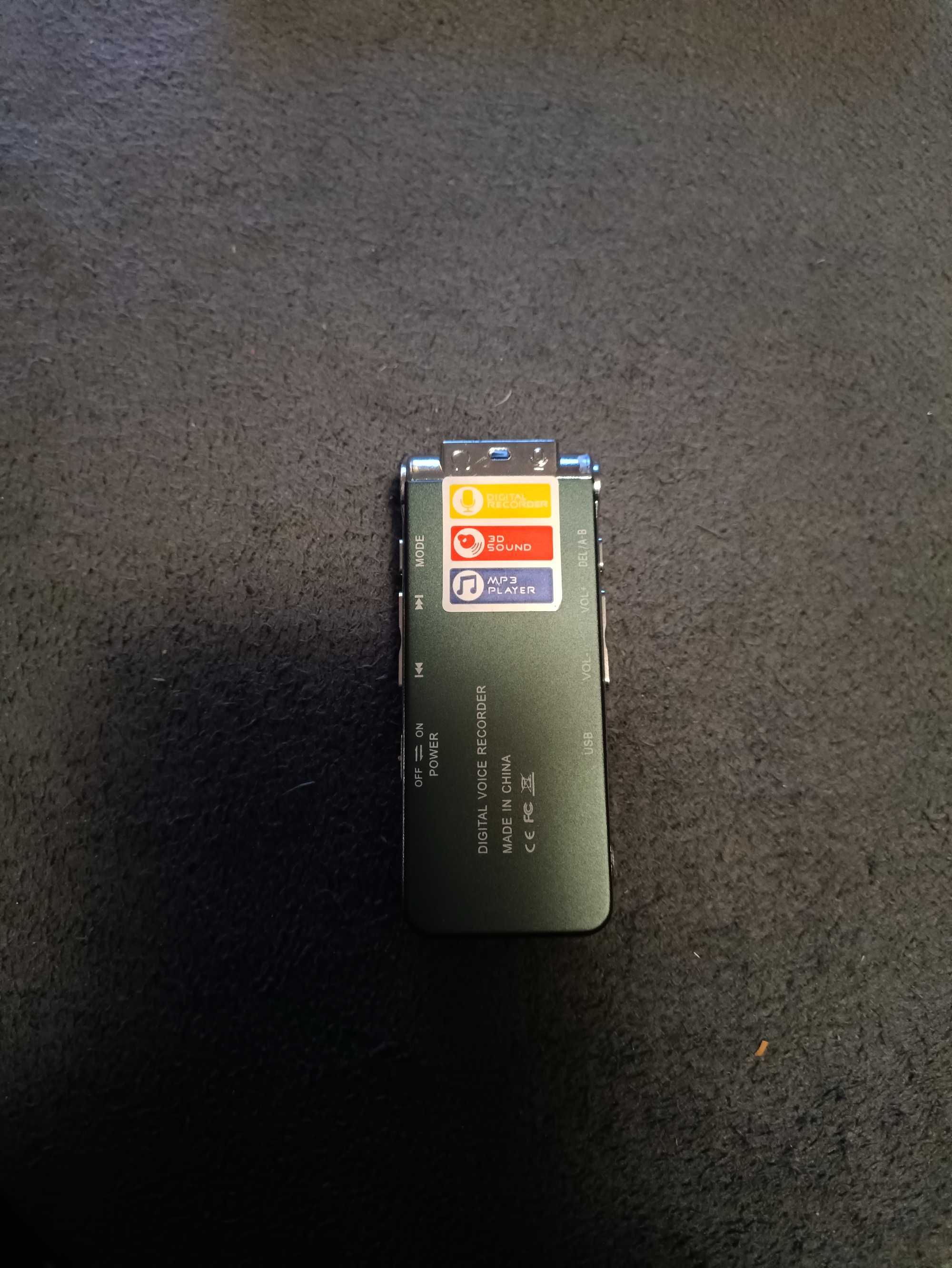 Dyktafon cyfrowy mikrofon rejestrator dźwięku głosu audio pamięć 8GB