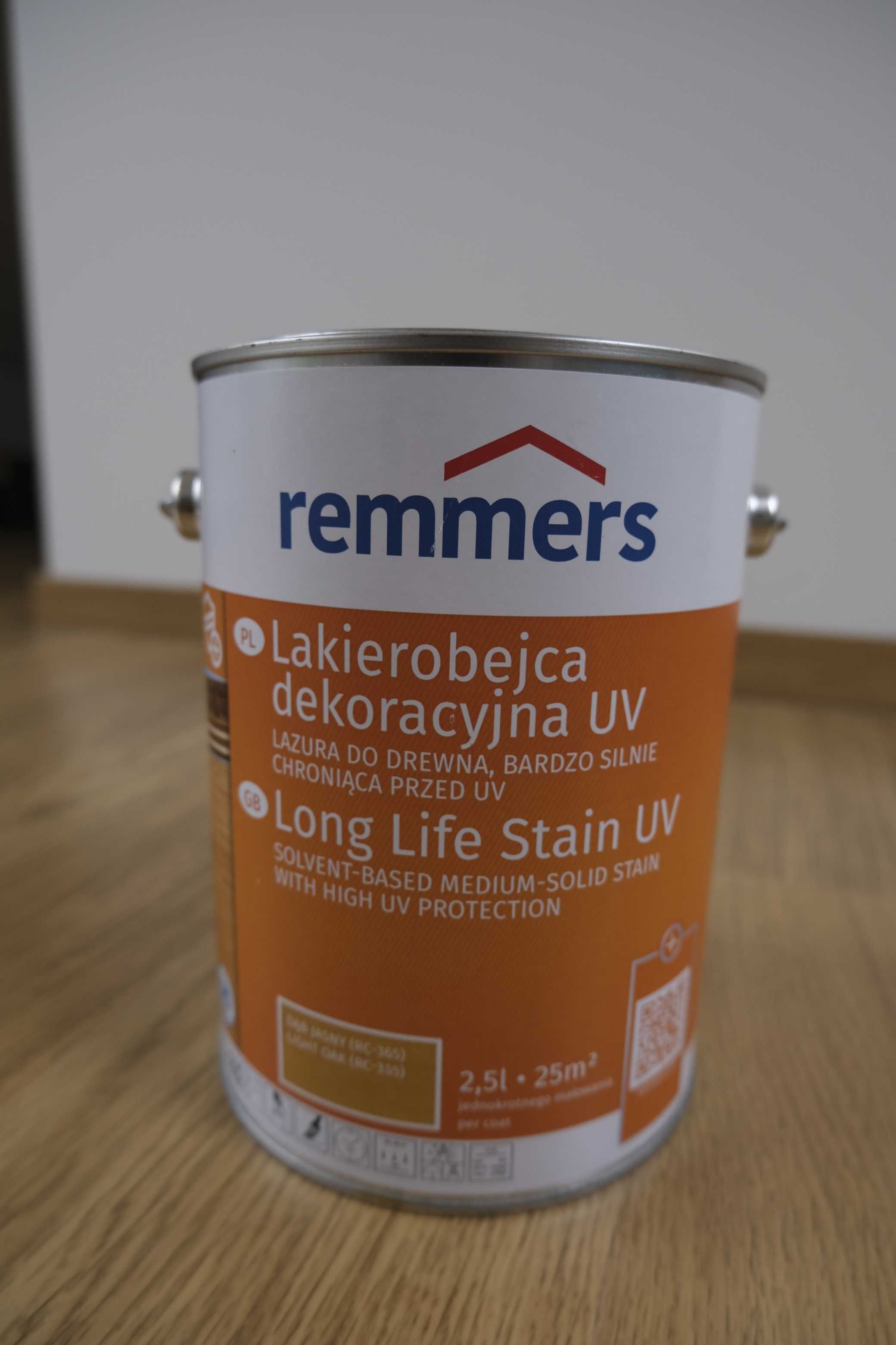 Lakierobejca dekoracyjna Remmers 2,5L Dąb Jasny raz użyta