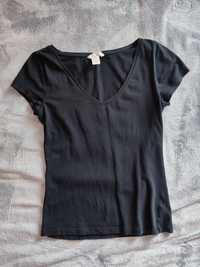 Czarny t-shirt H&M 36 S