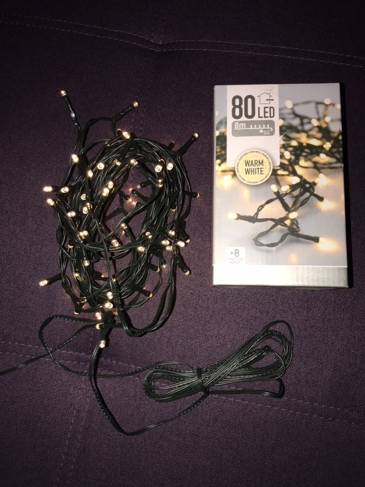 Новогодняя гирлянда LED Christmas Decoration БЕЛАЯ 80 ламп 8 метров