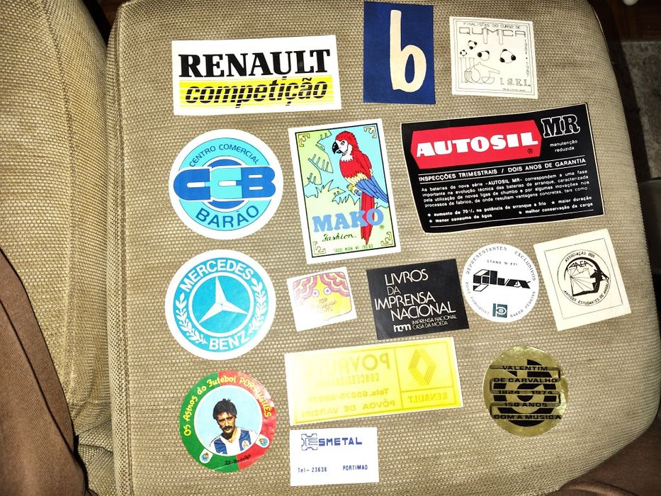 Stickers variados autocolantes antigos vintage