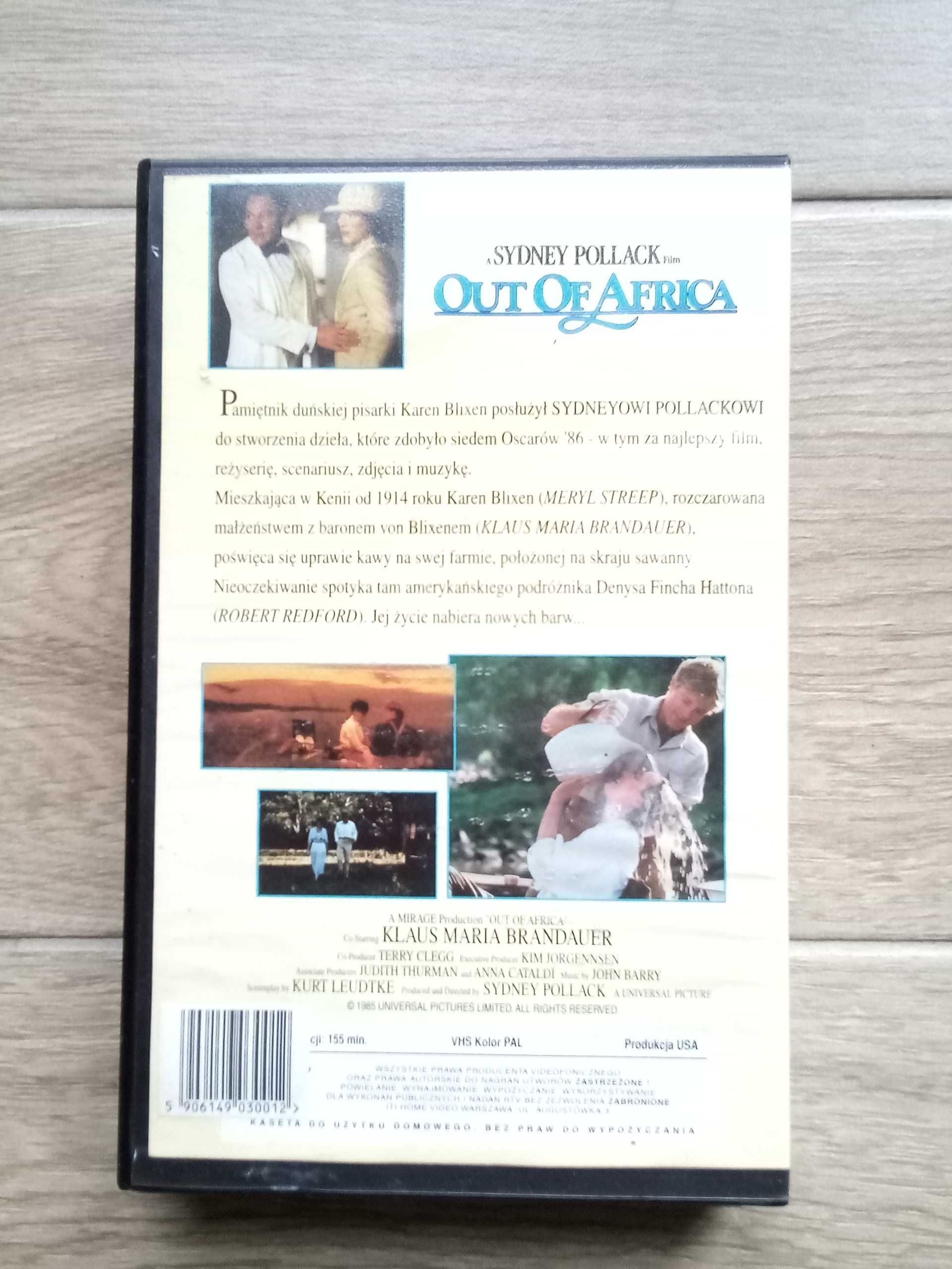 Pożegnanie z Afryką film VHS kaseta.