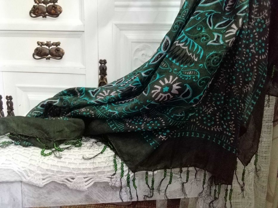 Oryginalna jedwabna Friis&Company damska szal chusta apaszka