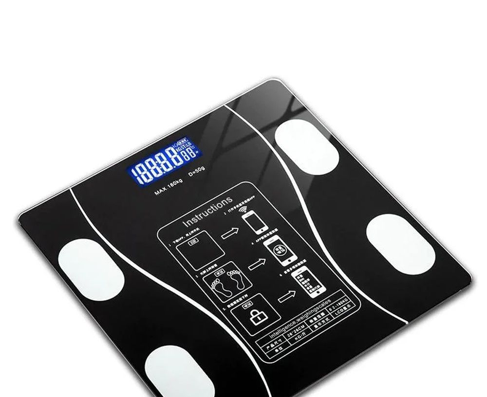 Підлогові розумні фітнес-ваги Bluetooth до 180 кг А-8003, Смарт ваги з