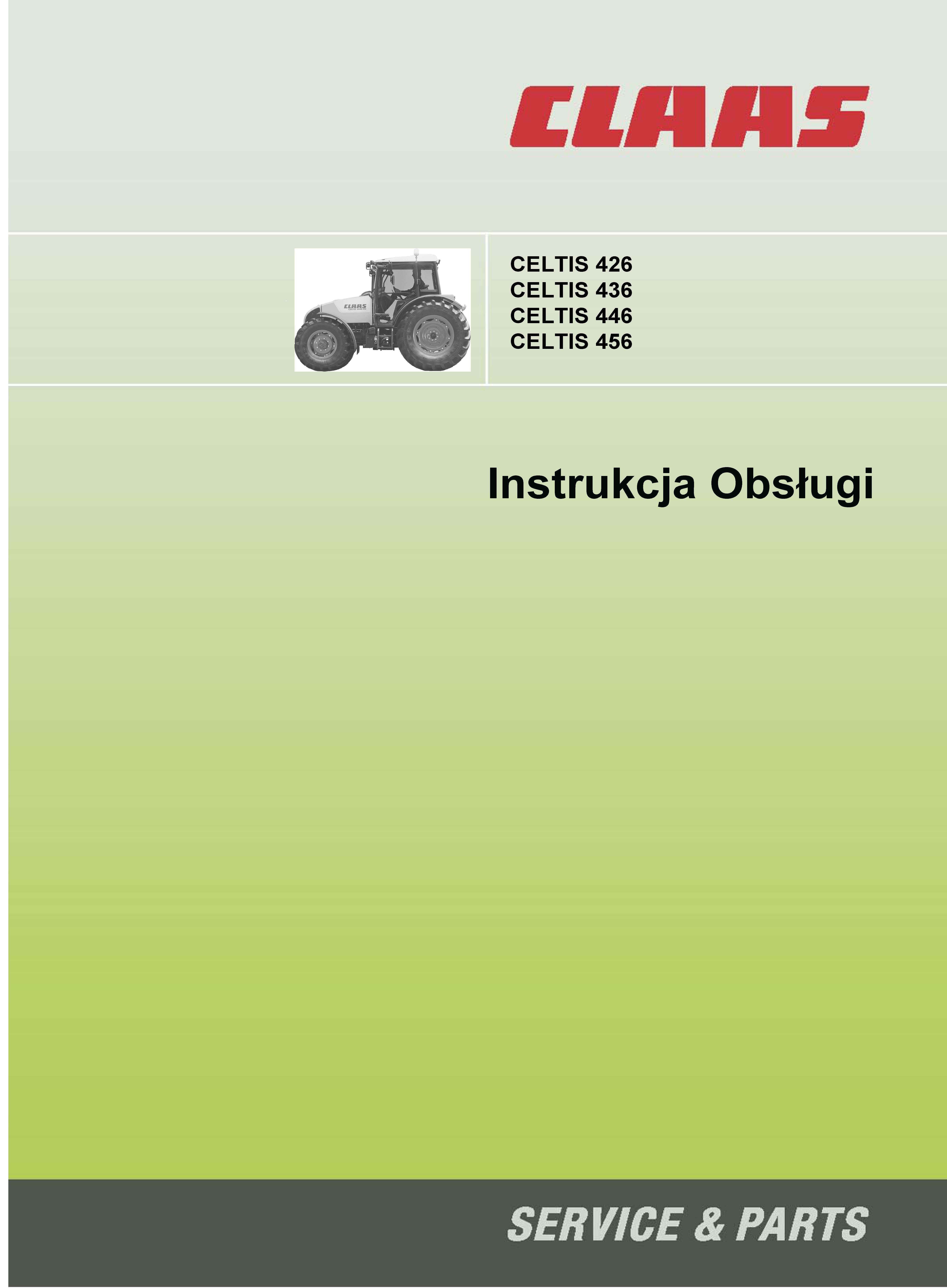 Instrukcja obsługi Celtis 426; 436; 446; 456 CLAAS