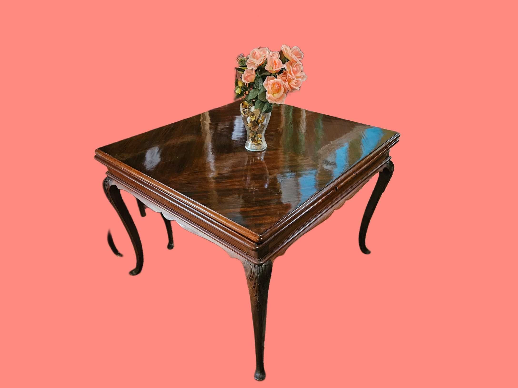 Mesa antiga estilo Queen Anne - Extensível - Bom estado geral - Só a
