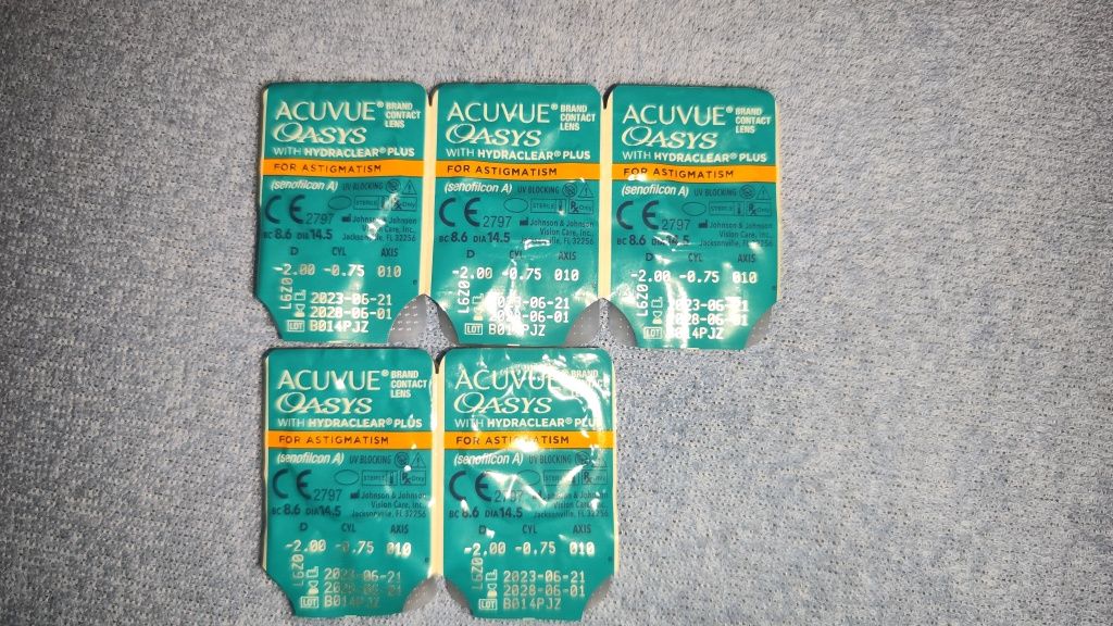 Acuvue Oasys For Astigmatism - 2.0 cyl -0.75 oś 010
