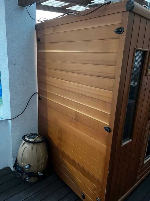 Sauna FIŃSKA infrared zewnętrzna ogrodowa na dwór z dachem 2w1 230v