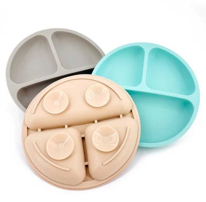 Силіконові тарілка секційна для годування на присосках ДИТЯЧИЙ ПРИКОРМ