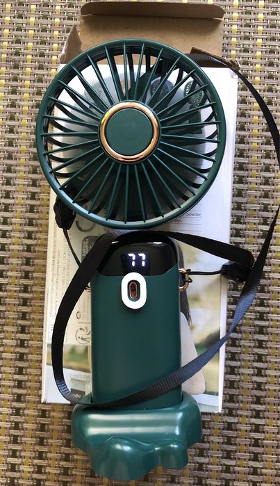 Портативний Міні-вентилятор Fan Led зелений з аромою