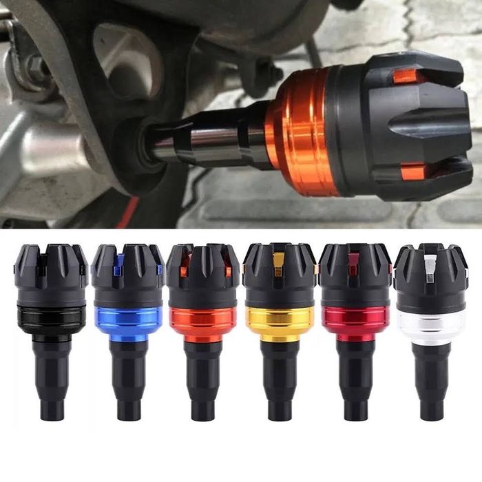 Par cogumelos alumínio proteção borracha M10 modelo #1 moto cafe racer