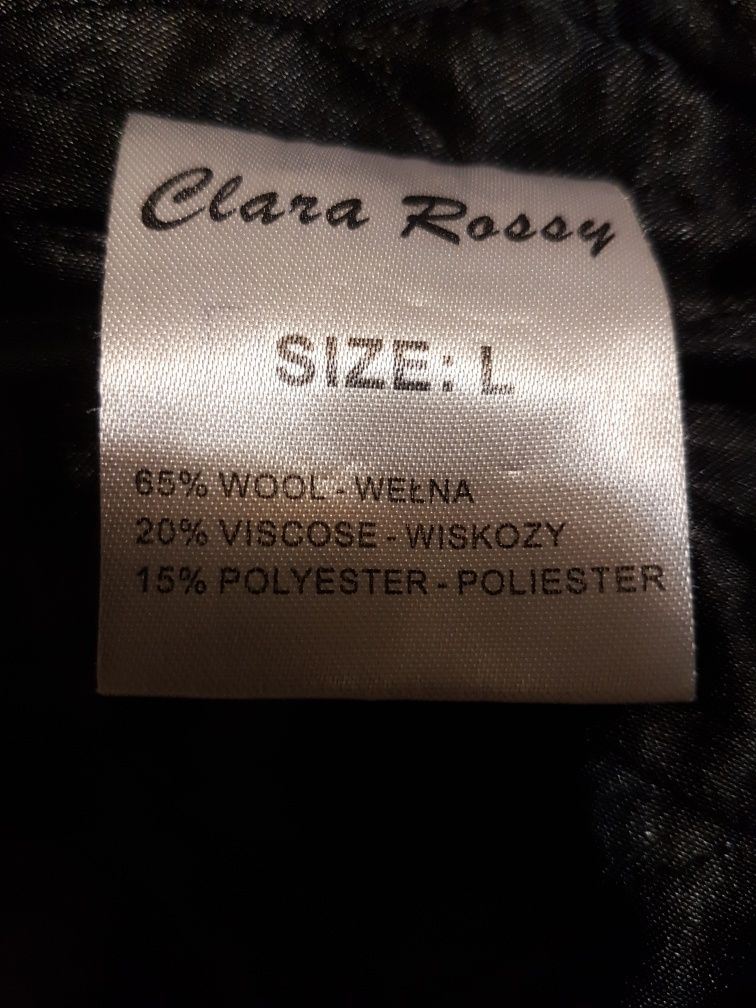 Kurtka damska rozmiar L, Clara Rossy wiosenno-jesienna wełniana