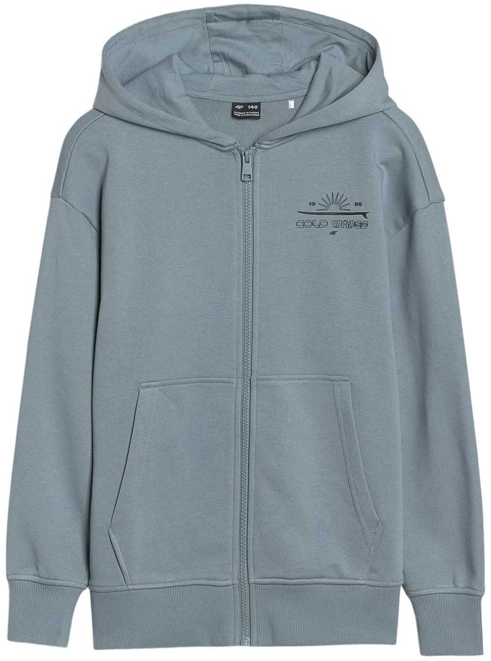 Bluza dresowa sportowa rozpinana kaptur chłopięca 4F: różne rozmiary