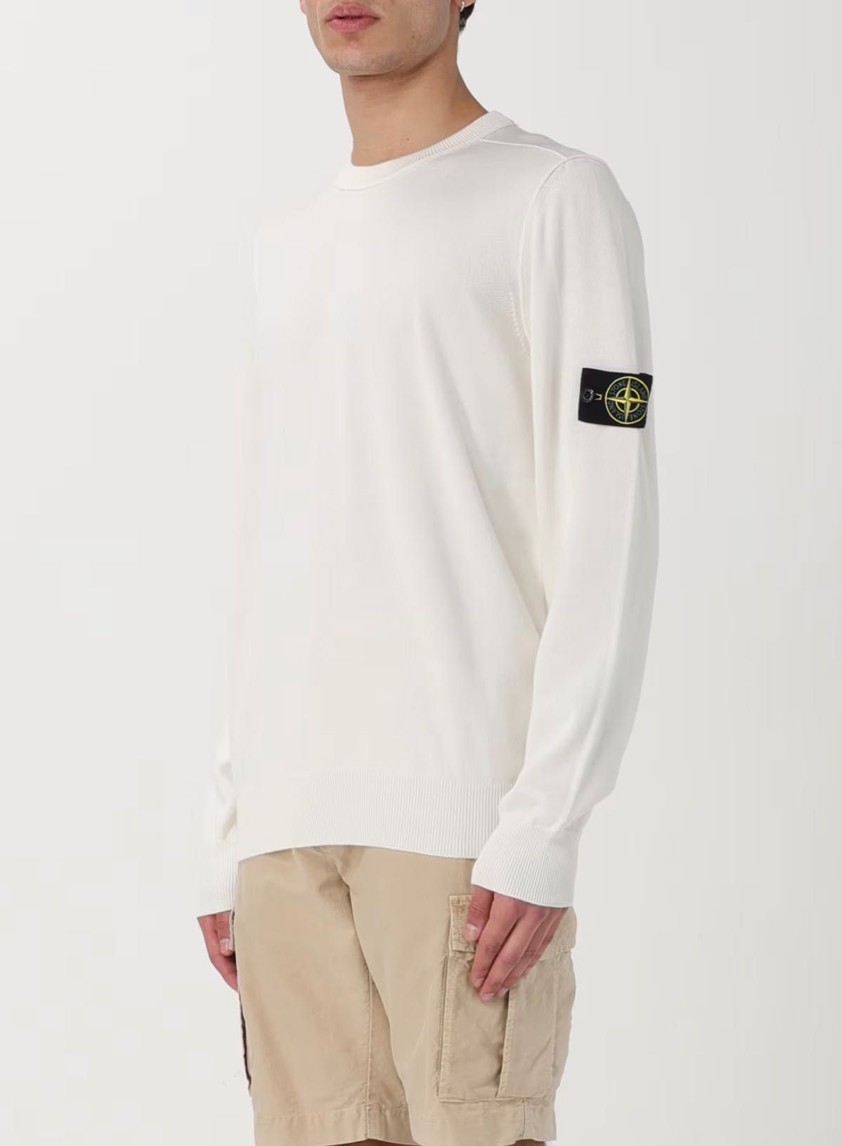 Светр Stone Island 540B2 Logo Sweater White