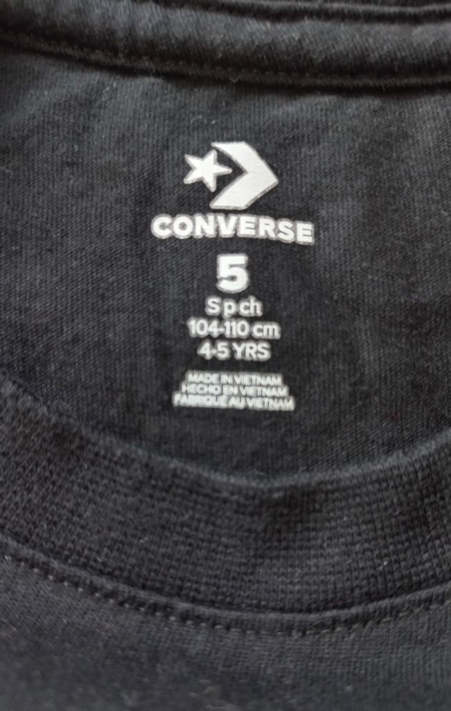 Bluzka T-shirt czarna chłopięca Converse 5lat