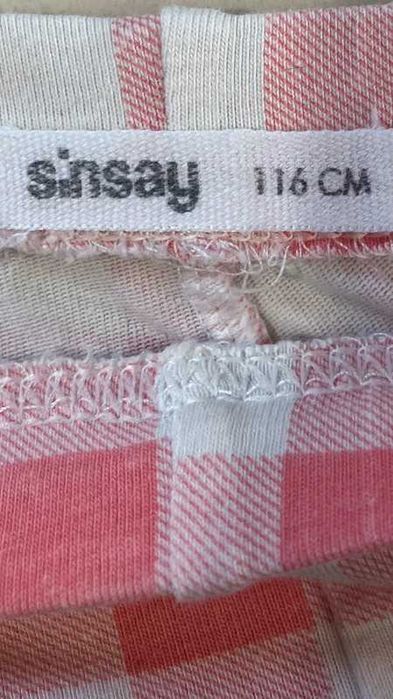 Różowo-białe legginsy w kratkę Sinsay 116