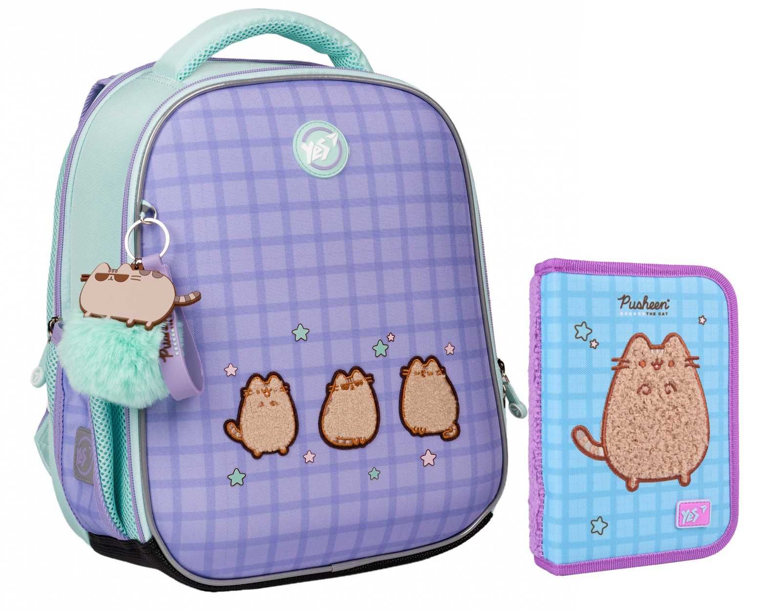 Рюкзак шкільний каркасний YES Pusheen + пенал Пушин