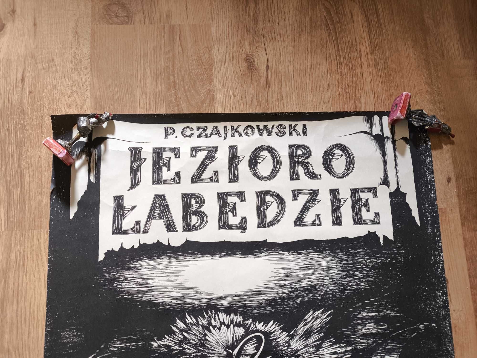 Plakat PRL “Jezioro łabędzie” Piotr Czajkowski  1972 85.5x59.5 cm.